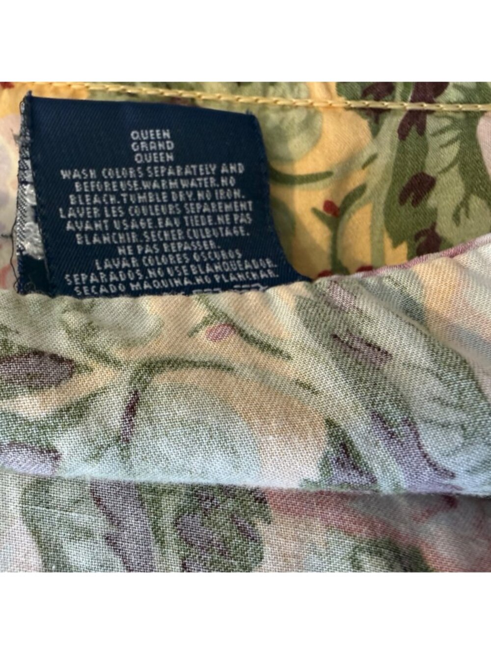 Vintage Ralph Lauren Home Sophie Brooke Queen Size Flat Sheet Floral 100% Cotton - Picture 7 of 8